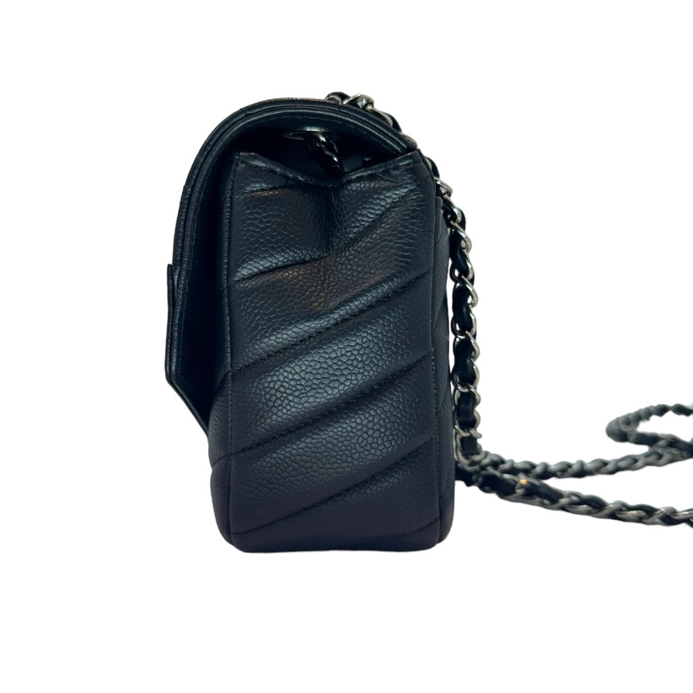 Auth Chanel Mini Rectangular Classic Black Chevron - image 2